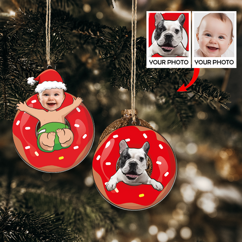 Custom Photo Ornament - Personalized Funny Photo Ornament - Gift For Friend And Family  | Swim