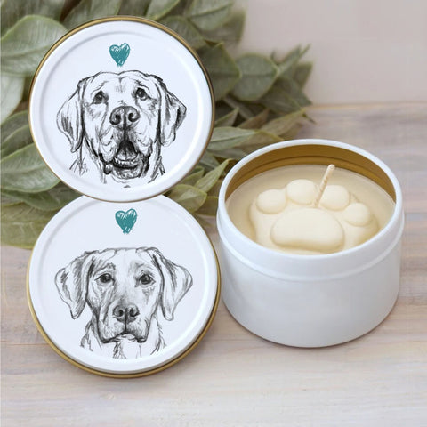 Labrador Retriever Paw Print Soy Candle - Dog Lover Gift