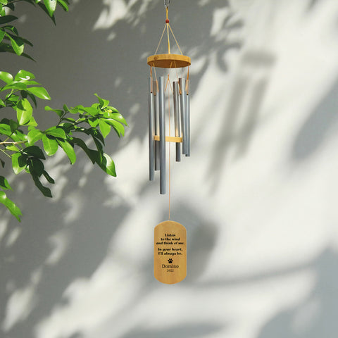 Listen to the Wind and think of me Pet Memorial Wind Chime