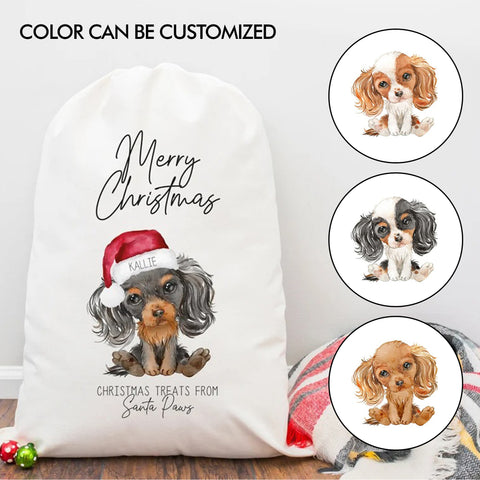 Personalized King Charles Spaniel Christmas Treat Bag - Gift for Dog Lover