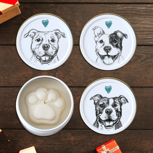 Pit Bull Paw Print Soy Candle - Dog Lover Gift