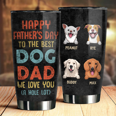 To Our Best Dog Dad - Personalized Tumbler - Gift For Father's Day