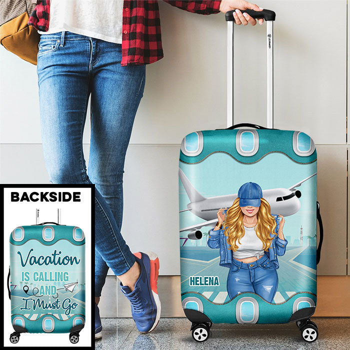 The Sky Is Calling & I Must Go - Personalized Luggage Cover