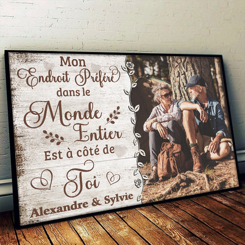 Mon Endroitpr??f??r??est?ÿc??t?? De Toi - T??l??charger Une Image, Cadeau Pour Les Couples, Mari Et Femme - Personalized Horizontal Poster French