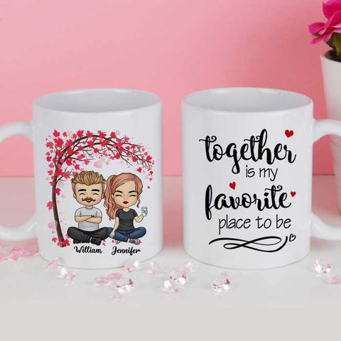 Together Is Our Favorite Place To Be - Gift For Couples, Personalized Mug