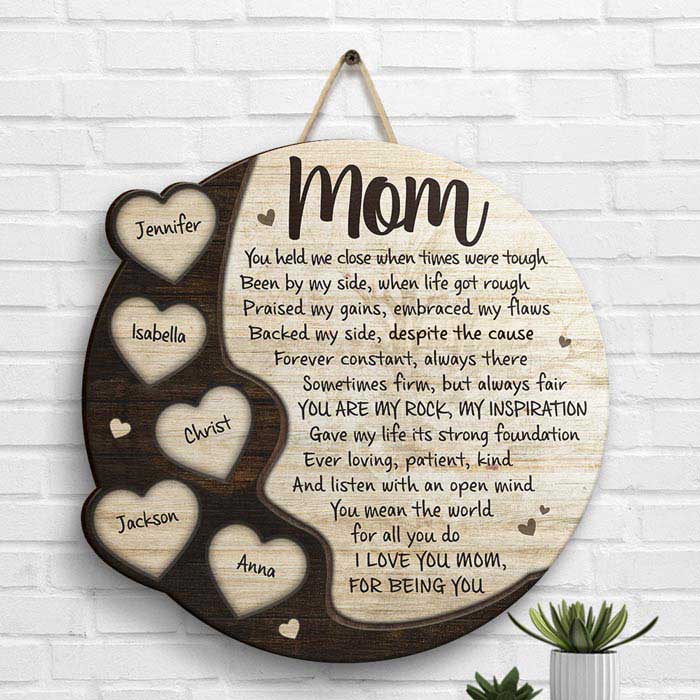 You Gave My Life Its Strong Foundation - Gift For Mom, Personalized Shaped Wood Sign