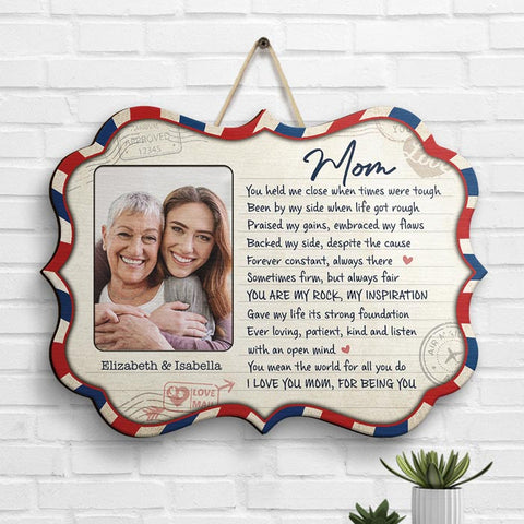 You're My Rock And My Inspiration - Upload Image, Gift For Mom, Personalized Shaped Wood Sign