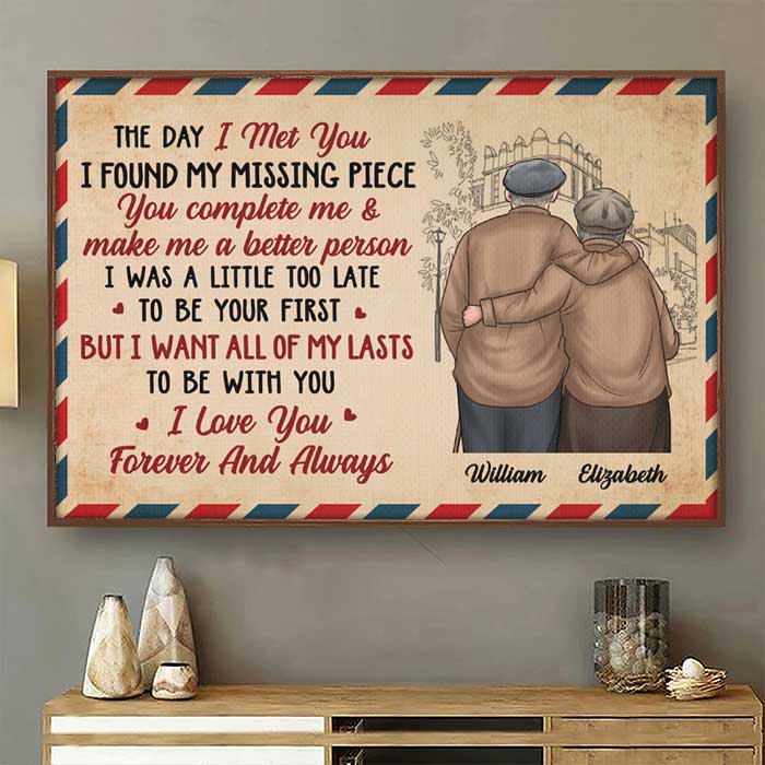 I Want All Of My Lasts To Be With You. I Love You, Forever & Always - Gift For Couples, Personalized Horizontal Poster