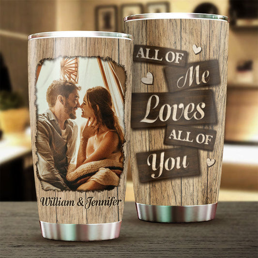I Entirely Love You - Upload Image, Gift For Couples, Husband Wife - Personalized Tumbler
