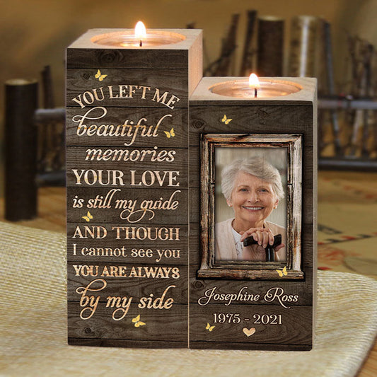You're Always By My Side - Upload Image, Personalized Candle Holder