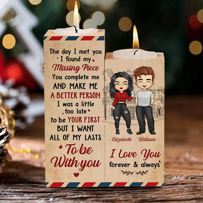 I Love You, Forever And Always - Gift For Couples, Personalized Candle Holder