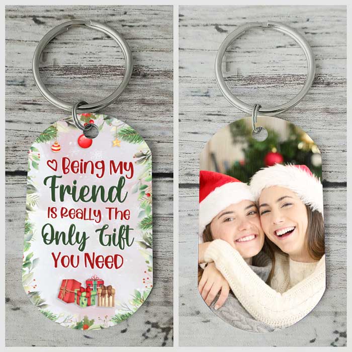 Being My Friend Is Really The Only Gift You Need - Upload Photo - Personalized Keychain