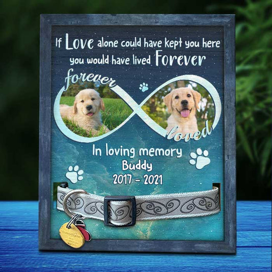 You Are Forever Loved - Upload Image, Personalized Memorial Pet Loss Sign (11x9 inches)