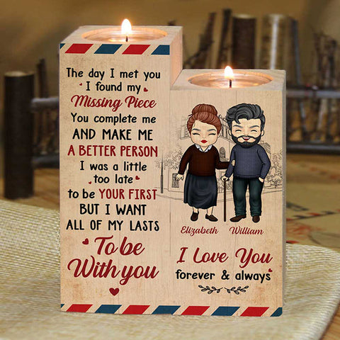 I Love You, Forever And Always - Gift For Couples, Personalized Candle Holder