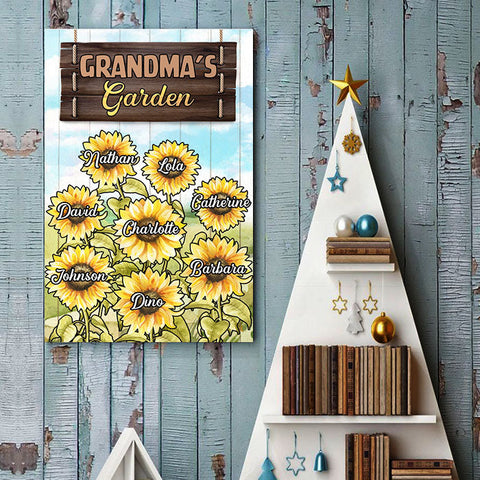 Grandma's Garden Sunflower - Personalized Vertical Poster