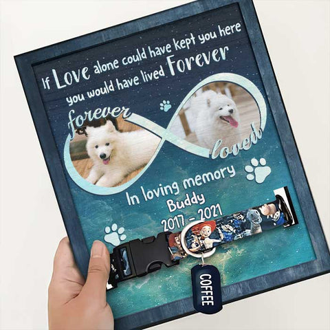 You Are Forever Loved - Upload Image, Personalized Memorial Pet Loss Sign (11x9 inches)