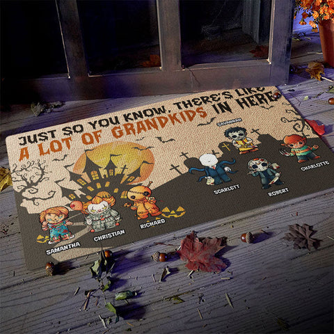 Just So You Know - There's Like A Lot Of Kids In Here - Personalized Decorative Mat, Halloween Ideas.