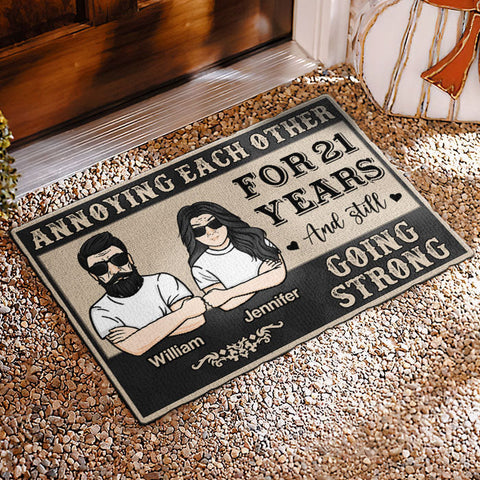 Annoying Each Other For Many Years And Still Going Strong - Gift For Couples, Husband Wife, Personalized Decorative Mat
