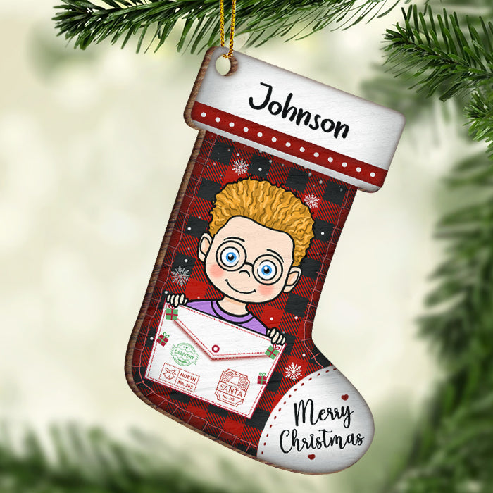 Happy Christmas With Kids - Personalized Shaped Ornament