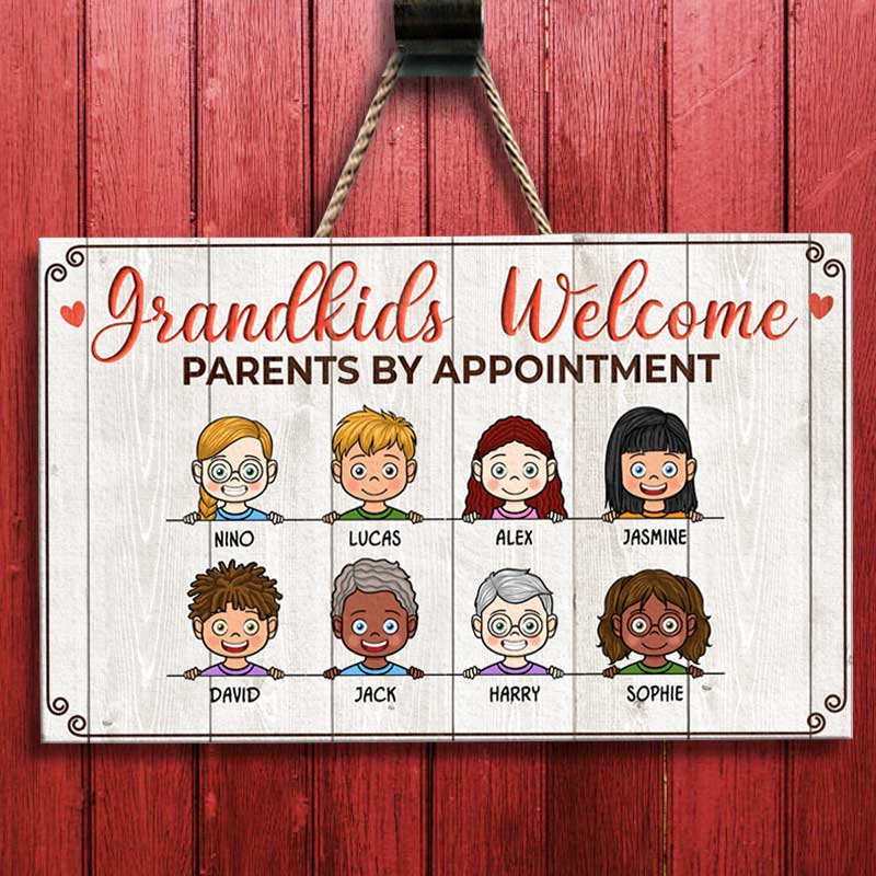 Grandkids Welcome - Personalized Rectangle Sign