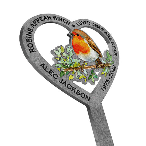 Robins Appear When Loved Ones Are Near - Personalized Custom Acrylic Garden Stake