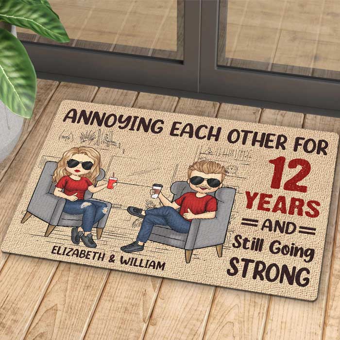We've Been Annoying Each Other For Several Years And Now We're Still Going Strong - Gift For Couples, Husband Wife, Personalized Decorative Mat