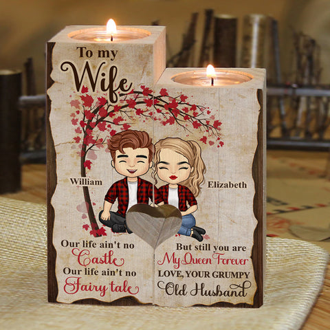 You're My Queen Forever - Gift For Couples, Personalized Candle Holder