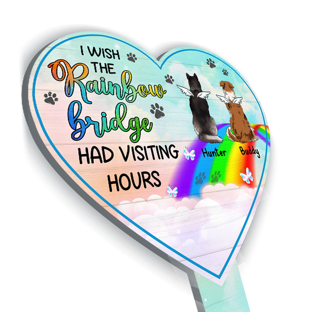 Missing You - I Wish The Rainbow Bridge Had Visiting Hours - Personalized Custom Acrylic Garden Stake