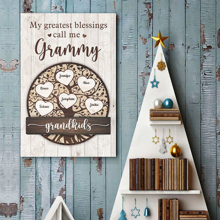 My Greatest Blessings Call Me Grandma - Gift For Grandma - Personalized Vertical Poster