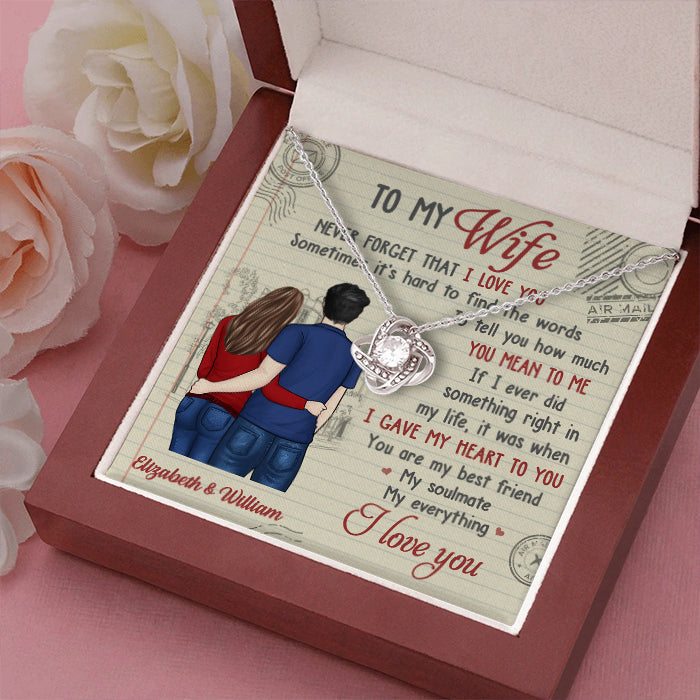 You're My Soulmate, My Everything - Gift For Couples, Personalized Love Knot Necklace