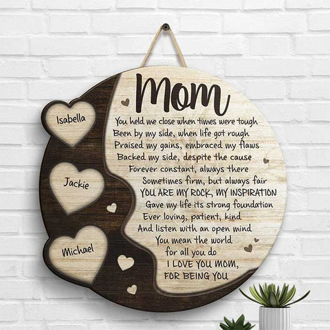 You Gave My Life Its Strong Foundation - Gift For Mom, Personalized Shaped Wood Sign