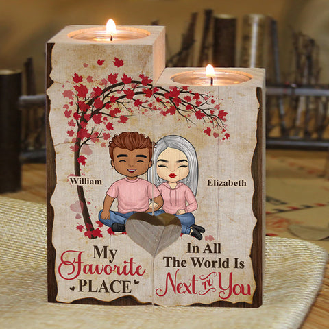 Staying Next To You Is My Favorite Thing - Gift For Couples, Personalized Candle Holder