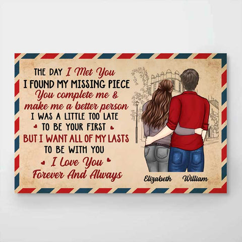 I Want All Of My Lasts To Be With You. I Love You, Forever & Always - Gift For Couples, Personalized Horizontal Poster
