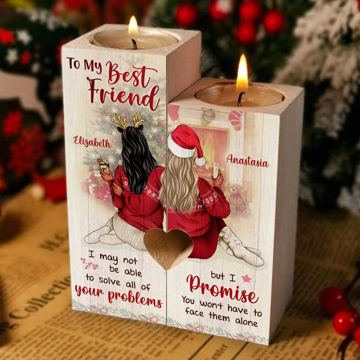 You Won't Have To Face All Of Your Problems Alone - Personalized Candle Holder