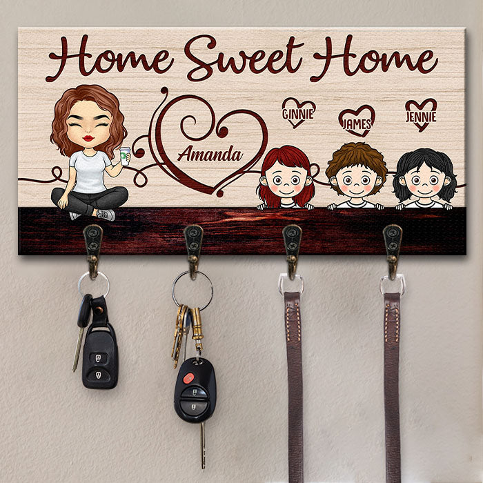 Our Sweet Home - Personalized Key Hanger, Key Holder - Gift For Couples, Husband Wife
