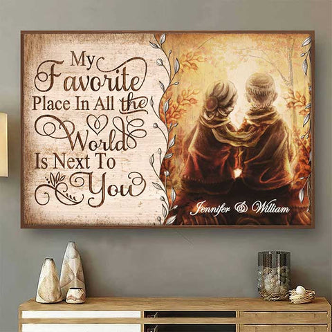 My Favorite Place Is Next To You - Personalized Horizontal Poster