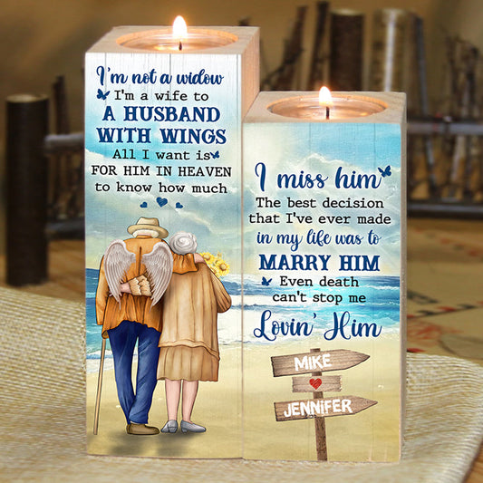 The Best Decision That I've Ever Made In My Life Was To Marry My Husband - Gift For Couples, Personalized Candle Holder