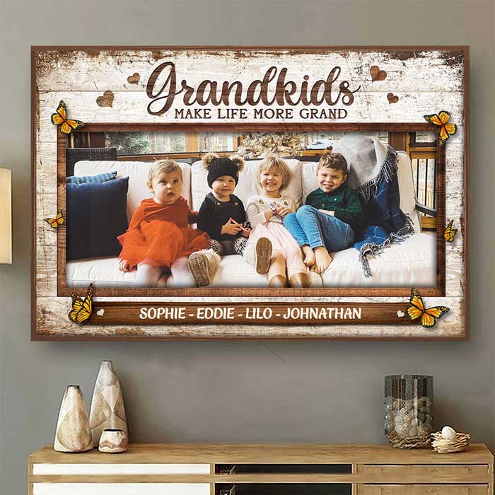 Grandkids Make Life More Grand - Personalized Horizontal Poster