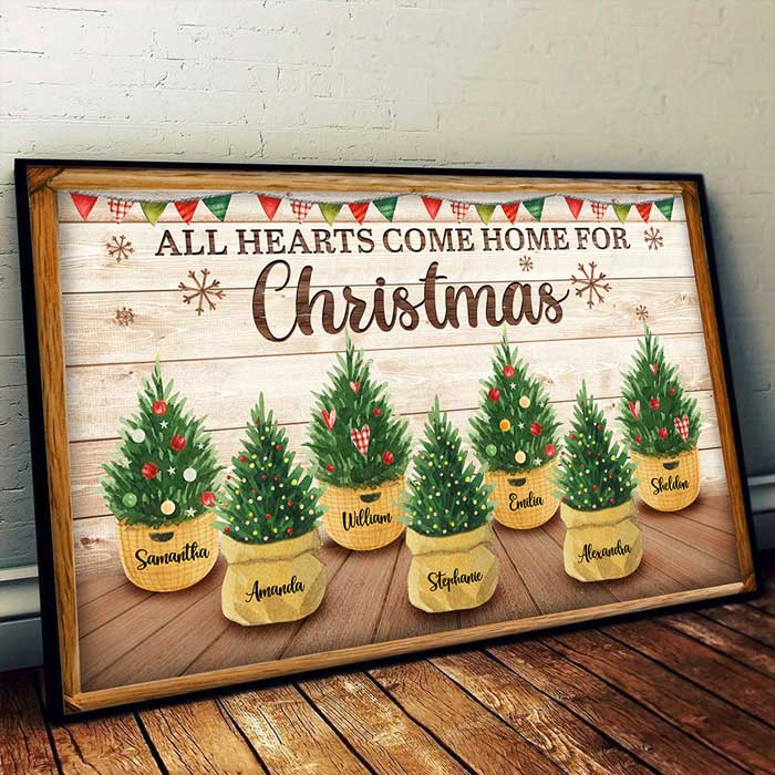 All Hearts Come Home For Christmas - Personalized Horizontal Poster