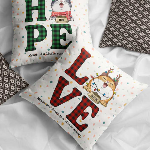Hope, Joy, Love And Peace - Personalized Pillow Case