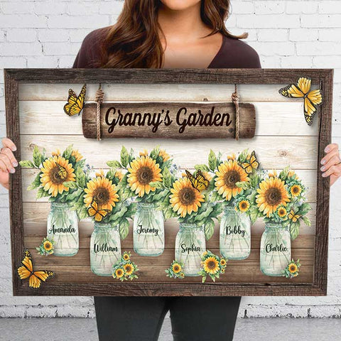 Grandma's Garden - Personalized Horizontal Canvas
