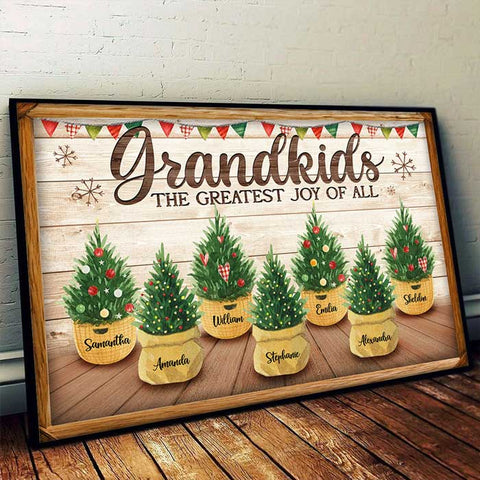 Grandkids - The Greatest Joy Of All - Personalized Horizontal Poster