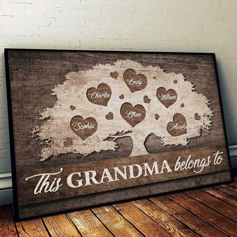 This Grandma Belongs To These Kids - Personalized Horizontal Poster