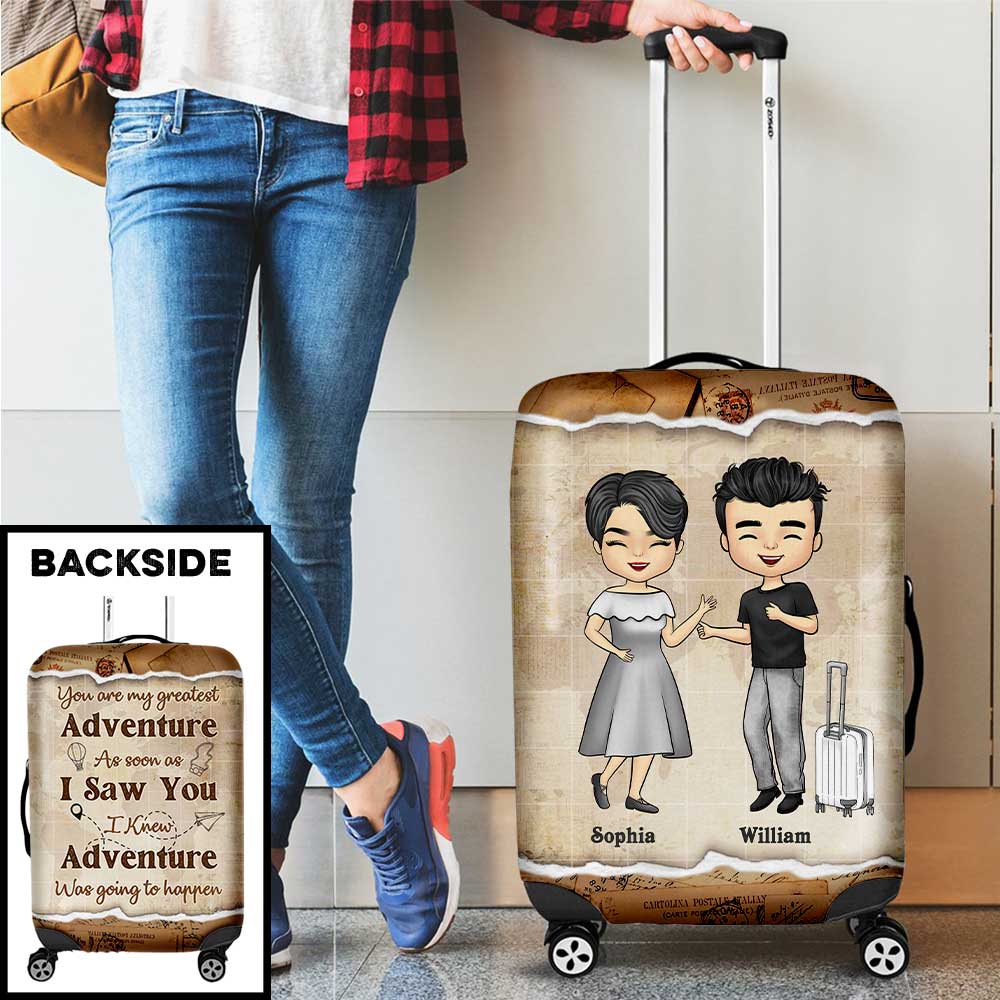 You Are My Greatest Adventure - Gift For Couples, Husband Wife - Personalized Luggage Cover
