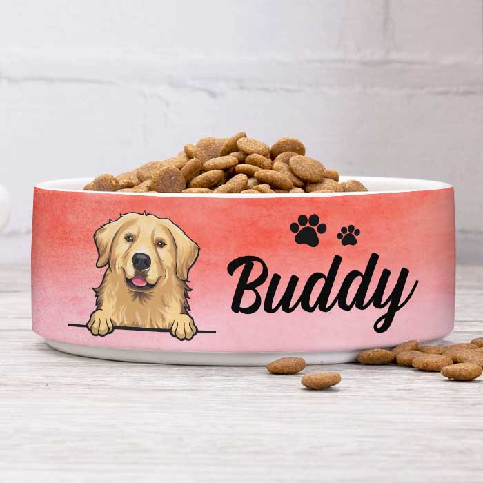 Pink Coral, Gift For Dog Lovers - Personalized Custom Dog Bowls