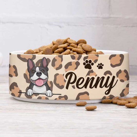 Cheetah Skin, Gift For Dog Lovers - Personalized Custom Dog Bowls
