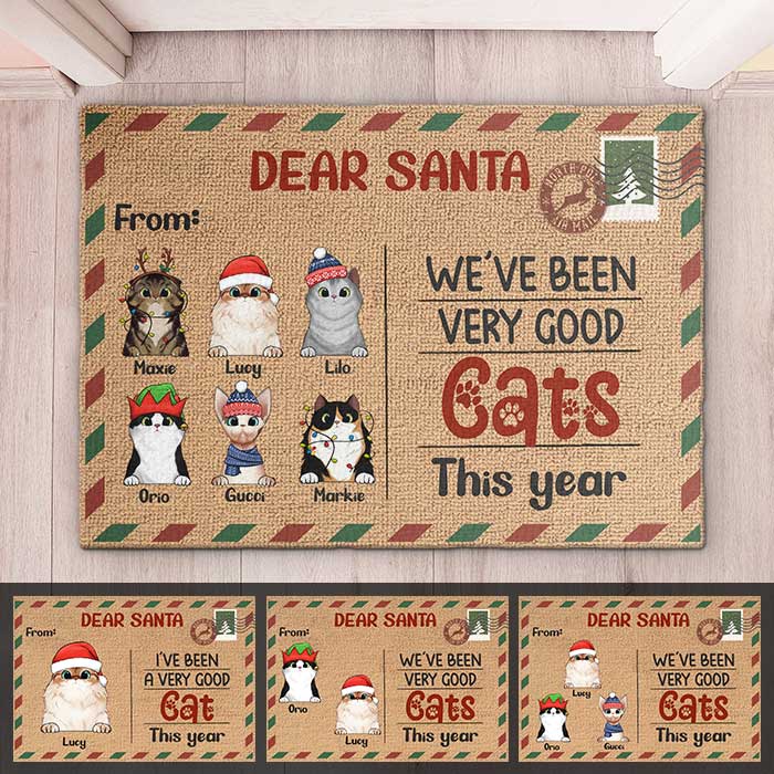 Dear Santa We've Been Very Good Cats - Personalized Decorative Mat