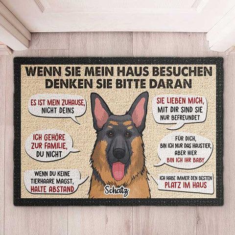 Wenn Sie Mein/Unser Haus Besuchen, Denken Sie Bitte Daran - Personalized Decorative Mat German