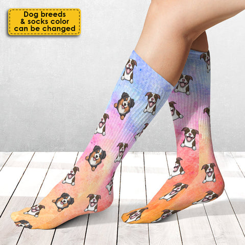 Colorful Galaxy - Gift for dog lovers - Personalized Socks