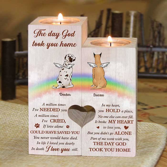 You Didn't Go Alone - Part Of Me Went With You - The Day God Took You Home - Personalized Candle Holder